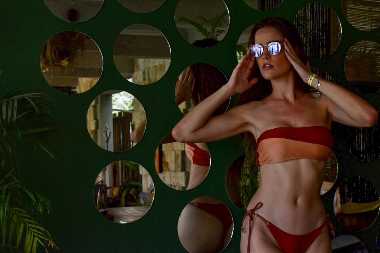 Hotel Makaaba Eco-Boutique Bacalar Exterior photo A model wearing a two-piece swimsuit