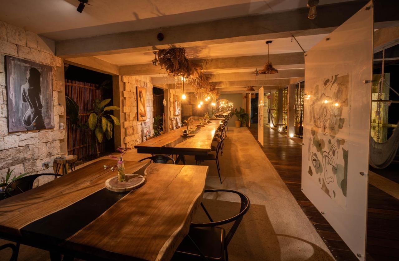 Hotel Makaaba Eco-Boutique Bacalar Exterior photo Interior of the restaurant